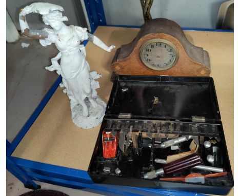 A set of miniature 'X-acts' Trix tools; a vintage level; etc. 