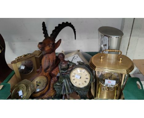 A modern 400 day clock; 2 other clocks 