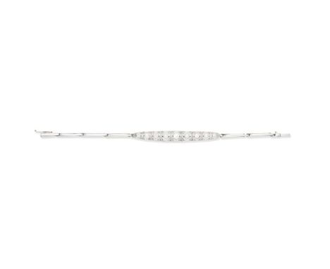 DIAMOND AND PEARL-SET BRACELET, EARLY 20TH CENTURYSet with old brilliant and rose-cut diamonds and pearls,  pearls untested, 