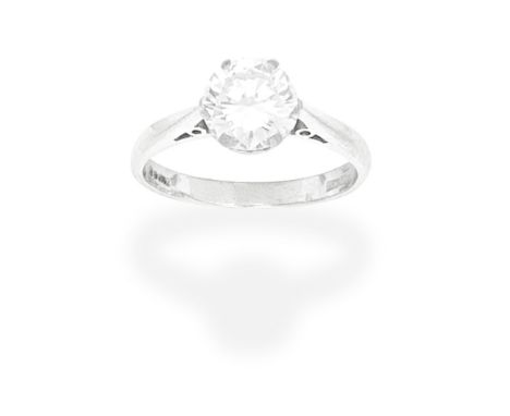 DIAMOND SINGLE STONE RING, 1983Set with a brilliant-cut diamond, mounted in 18 carat white gold, diamond approx. 1.15ct, Lond