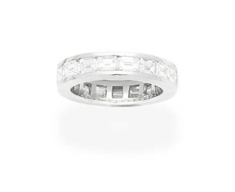 DIAMOND ETERNITY RINGSet throughout with step-cut diamonds, diamonds 5.78cts total,  ring size approx. L½For further informat