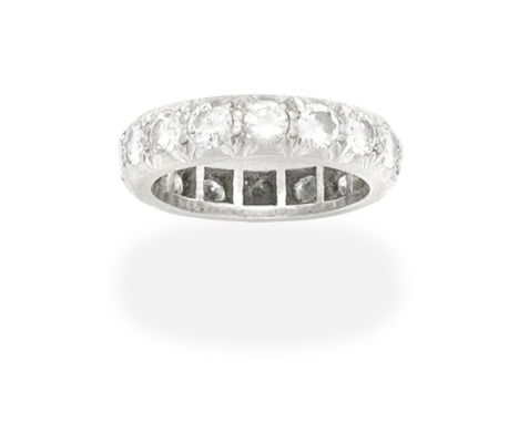DIAMOND ETERNITY RINGSet throughout with brilliant-cut diamonds, diamonds approx. 2.00cts total, ring size approx. K½For furt