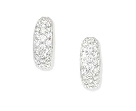 DIAMOND HOOP EARRINGS, 1998Each pavé-set with brilliant-cut diamonds, mounted in 18 carat white gold,  diamonds approx. 4.20c