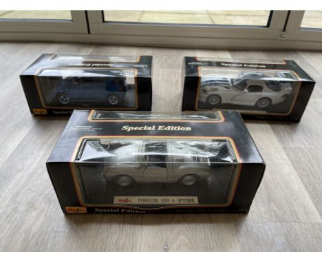 Three Special Edition 1.18 Scale Maisto Boxed Cars
All in very good condition