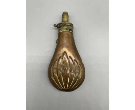 19th Century Brass&amp;Copper Patented Powder Flask