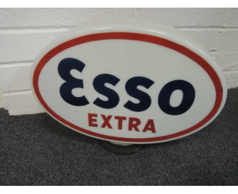 A mid 20th century glass petrol pump globe, Esso Extra (af)
See image showing damage