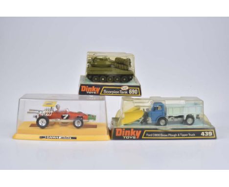   DINKY TOYS/ GAMA MINI 3 Modellfahrzeuge   Made in Western Germany/ Made in England, Metall, Kunststoffteile, Nr. 439 Schnee