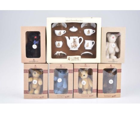   STEIFF 6 Clubgeschenk-Teddybären   KFS,  mit Zertifikat, 1997, 1997/1998, 1998/99, 1999/2000, 2000/2001, 2001/2002, Mohair,