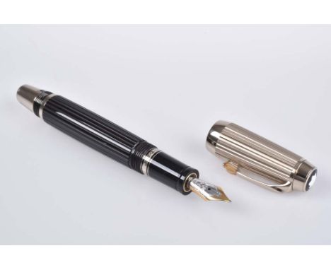   MONTBLANC Boheme Solitaire Füllfederhalter   Ligne Citrin, Schwarzes Edelharz, mit Dreh-Mechanismus und synthetischem Stein