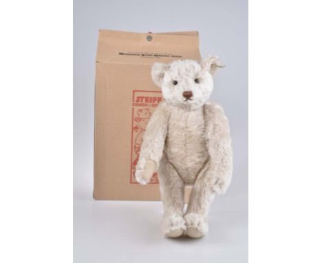   STEIFF Teddybär 1921   Replika 19966, limitierte Auflage, KF, Nr. 407123, Mohair, weiss, 5-fach gegliedert, 40 cm, Z 1-2, S