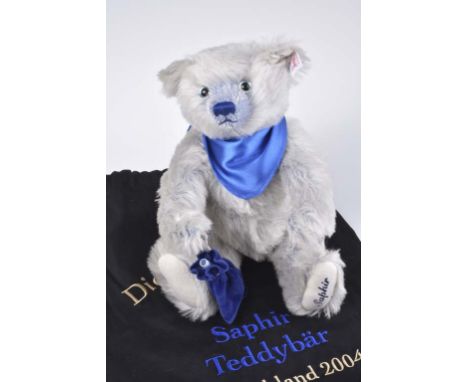   STEIFF Teddybär Schatzsucher 'Saphir'   Deutschland 2004, limitierte Auflage, mit Zertifikat 105/ 1500, KF, Nr. 671975, Moh