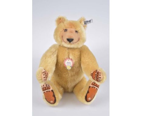   STEIFF Dicky Bär 1930   Replika, 1985, limitierte Auflage, mit Zertifikat 13707/ 20000, KFS, Nr. 0172/ 32, Mohair, blond, 5