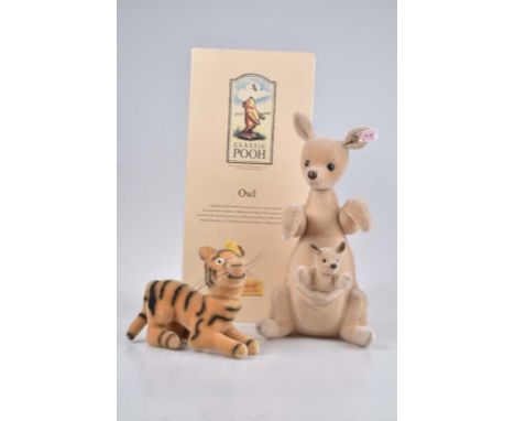   STEIFF Kanga and Roo + Tigger   Disney's 'Clasic Pooh' Serie, KF, Nr. 680014, limitierte Auflage, 28 cm, Mohair, Tigger, KF