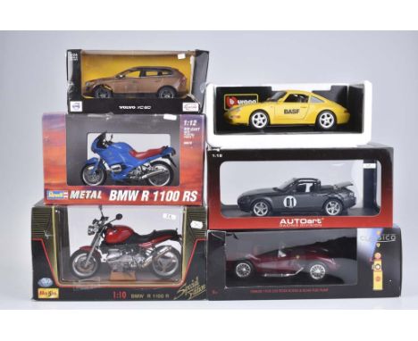   BURAGO/ MAISTO/ REVELL 6 Modellfahrzeuge   Metall, Kunststoffteile, M 1:10, 1:12, 1:18, Porsche 911 Carrera, Ferrari 250 Te