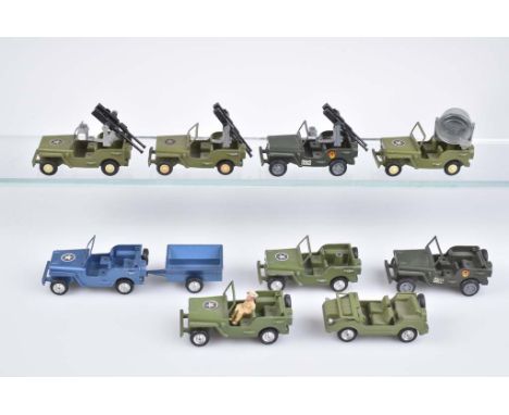   GAMA 9 Militärfahrzeuge   8x Nr. 904-5-6 in verschiedenen Ausführungen, Made in Western Germany, Metall/ Kunststoffteile, ü