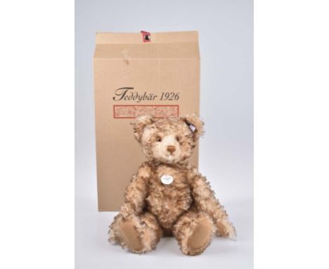   STEIFF Teddybär 1926   Replik, limitierte Auflage 1073/ 5000 weltweit, mit Zertifikat, KFS, Nr. 407246, Mohair, braun gespi