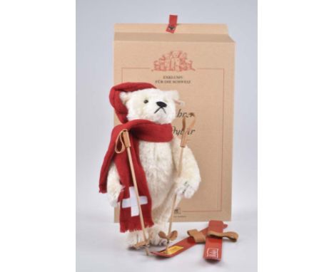   STEIFF Skifahrer Teddybär   Steiff Club Edition, exclusiv für die Schweiz, limitierte Auflage 898/ 1500, mit Zertifikat, KF