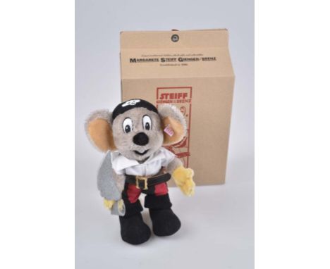   STEIFF Piraten-Euromaus   2008, limitierte Auflage, mit Zertifikat 926/ 1500, KF, Nr. 991264, Mohair, 24 cm, Z 1+, Okt.    