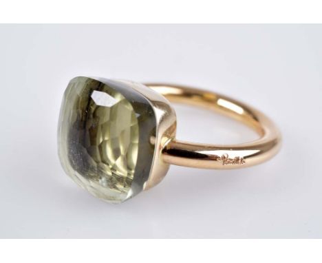   POMELLATO Nudo Classic Prasiolith Ring   aus der Serie Nudo Classic, 18 Karat Roségold, eingeschliffener Prasiolite in Kiss