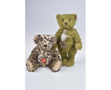  STEIFF / HERMANN 2 Teddybären   2013, Jules the Jungleteddy, Limited Edition, 11/1500, KF, Nr. 034947, Mohair, mossgrün, 34