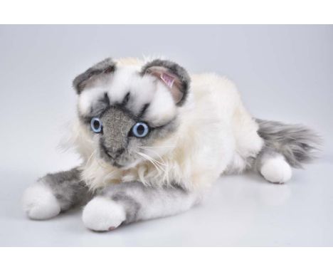   STEIFF Heilige Birma Katze   Minka, 2011, limit. Auflage, 63/2000, KF, Nr. 036644, Webpelz, weiß/grau, 40 cm, Z1          
