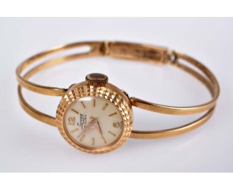   LORENZ Zierliche Damenuhr   Gestempelt LORENZ 750 18 K, 15,8 g, 17 Rubis Swiss, Spangenarmband mit Klappschließe, Uhr läuft