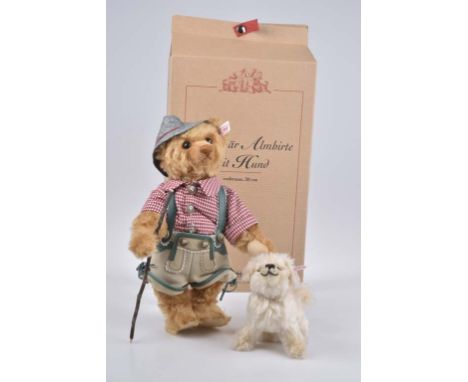   STEIFF Teddybär 'Almhirte mit Hund'   exklusiv für Deutschland, limitierte Auflage, mit Zertifikat 772/ 1500, KF, Nr. 67124
