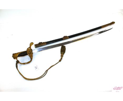 A 20th Century "example" of a French model 1837 Naval officers sword with scabbard and knot