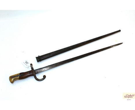 A French model 1874 gras bayonet dated 1876 with scabbard