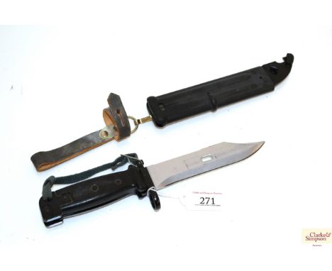 A U.S.S.R.  A.K.M. bayonet with scabbard