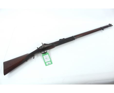 A Military .451 Cal "Match" rifle by Thomas Turner. Micro adjustable front sight with standard military ladder rear sight. Al