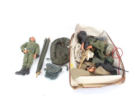 A small quantity of Action Man type figures, stretchers and accessories