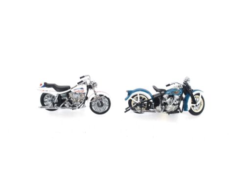 Two Franklin Mint Harley Davidson's 1-24 scale