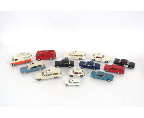 A collection of various Dinky toy Emergency vehicles; and two Corgi model vehicles