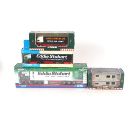 A Corgi Hauliers of Renown boxed limited edition CC13801 Mercedes Benz Actros fridge trailer "Eddie Stobart" and five other b