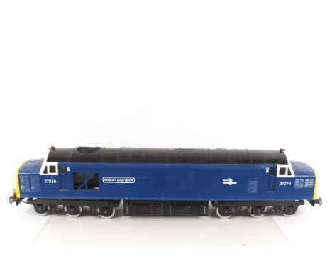 A 5" Gauge model BR Class 37216 Great Eastern locomotive, in blue livery, 68" long overall