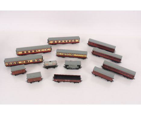 A quantity of Hornby OO Gauge model railway to include LT25, LMR 2-8-0 locomotive and tender, part Hornby electric train set,
