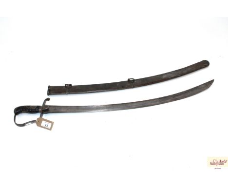 A British model 1796 Cavalry Troopers sabre with scabbard. This example by Gill has general wear and tear but honest