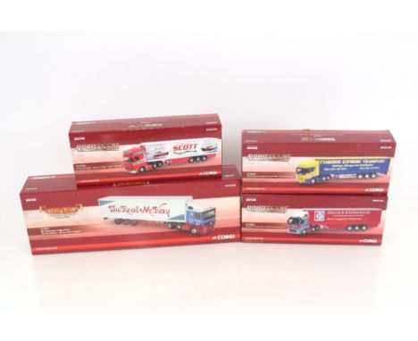 A Corgi limited edition Road Scene CC181101 Scania R Series top line curtainside; a CC18102 Scania R Series top line fridge; 