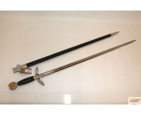 A "Post War" example of a Luftwaffe officers dress sword with scabbard