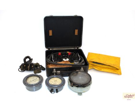 A mixed lot including a auto pilot tester Mk17, with a type P10 compass etc.