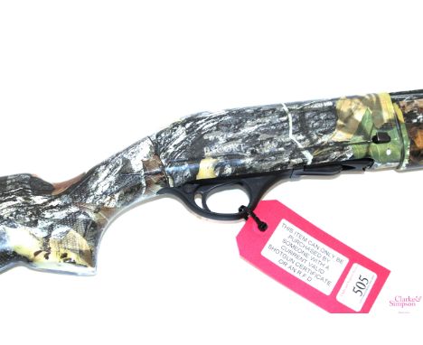 A Hatsan Escort 12 bore self-loading shotgun S/No. 208472, 28" multi-choke barrel (no spare chokes) with 3" chamber, camo fin