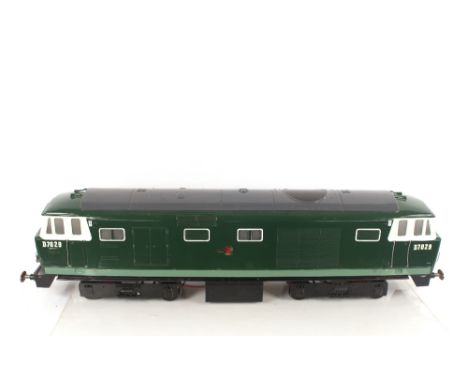 A 5" Gauge model of a diesel D7029 Hymek locomotive, green livery, 56" long overall