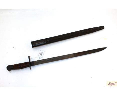 A model 1913 bayonet with scabbard, bayonet marked 7/16