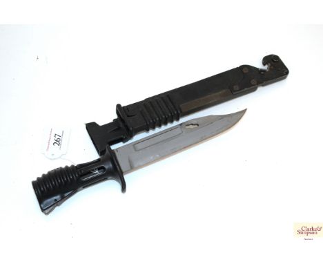 An early British S.A.80 bayonet with scabbard 