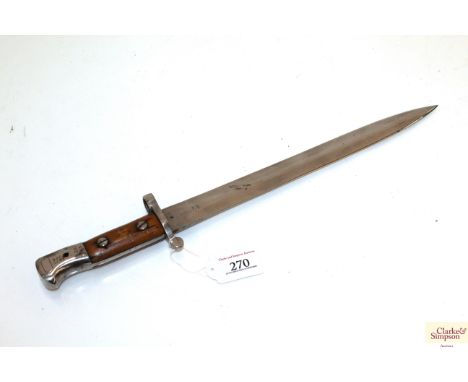 A British 1903 bayonet marked "3 West Sussex Regiment", (no scabbard)