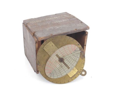 A WWII era "Cole Pattern" sun compass with its AF wooden box&nbsp;