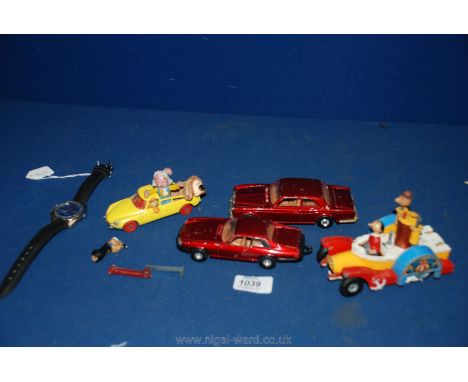 A quantity of Corgi toys including Popeye Paddlewagon, Jaguar SJS, Magic Roundabout Car and Rolls Royce corniche