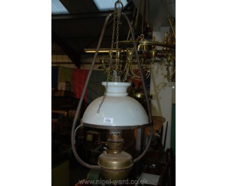 A Pendant oil Lamp and shade