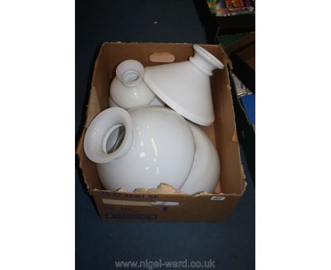 Five white oil lamp Shades